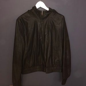 BB Dakota leather hooded jacket